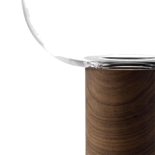 LSA International's Select Oblate Tall Vase with Walnut Base is crafted out of FSC-certified wood.