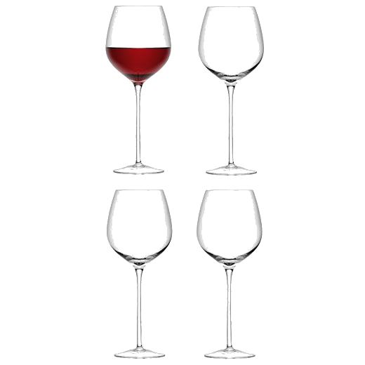LSA's Signature 4 x Red Wine Glasses have a capacity of 700 ml.