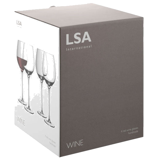 These LSA Signature 4 x Red Wine Glasses will be presented inside a branded box.
