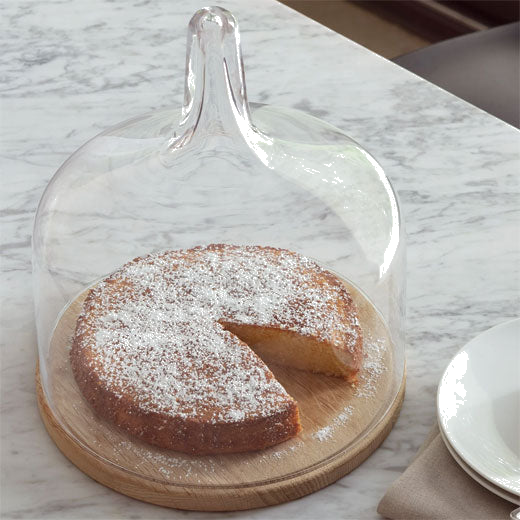 LSA International's Signature Cloche Large Dome with Oak Base is perfect for cakes.