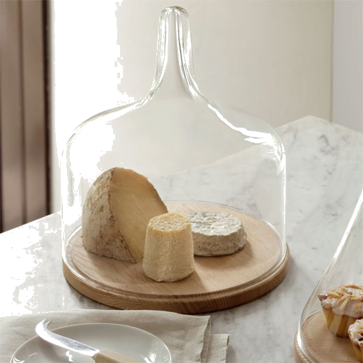 LSA International's Signature Cloche Large Dome with Oak Base is perfect for cheeses.