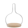 LSA International's Signature Cloche Small Dome with Oak Base features a tall hollow handle.