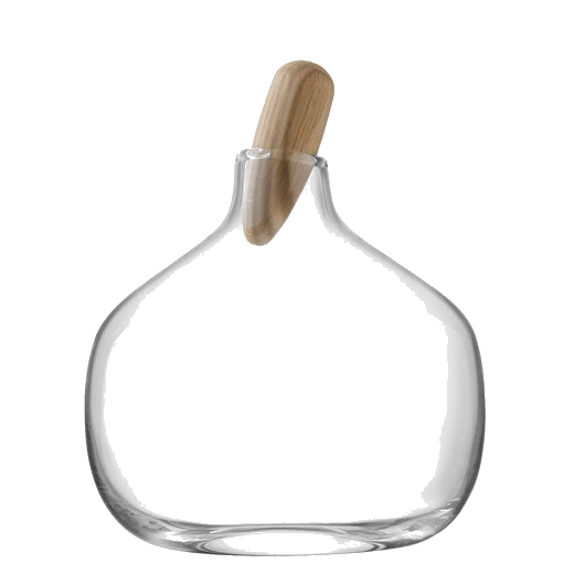 LSA's Signature Float Decanter with Oak Stopper has been crafted out of mouth-blown glass.