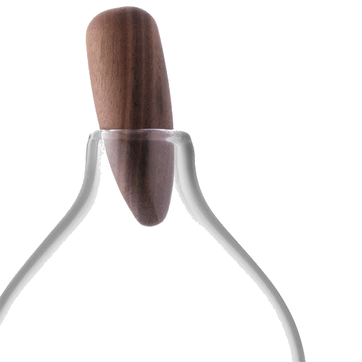 LSA's Signature Float Decanter with Walnut Stopper features an FSC-certified wooden stopper.