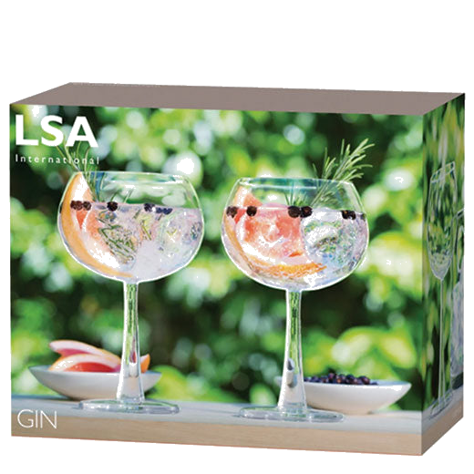 LSA International's Signature Gin 2 x Balloon Glasses will be presented inside their own presentation box.