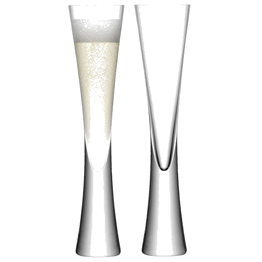 LSA International's Signature Moya 2 x Champagne Flutes feature a tapered rim.