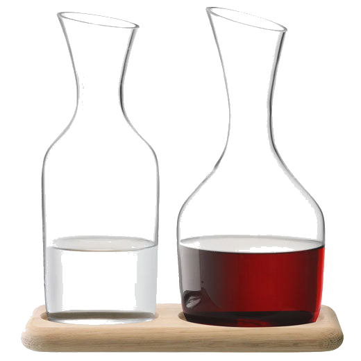 Signature Wine & Water Carafe Set with Oak Base designed by LSA.