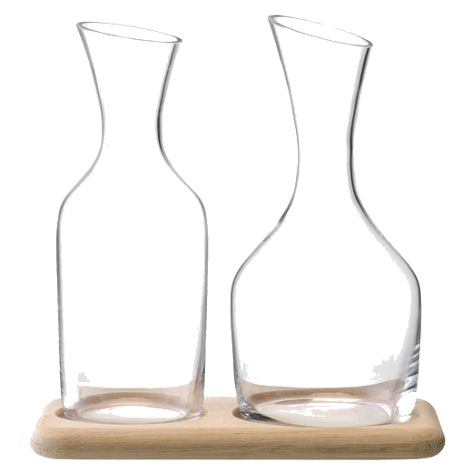 LSA International's Signature Wine & Water Carafe Set with Oak Base is handwash only.