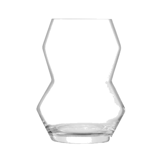 This Small Sculpt Glass Vase 16 cm by LSA has a geometric aesthetic with two parts to the vase.