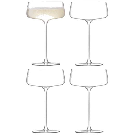 LSA's Standard Metropolitan 4 x Champagne Saucers have been crafted out of lead free glass.