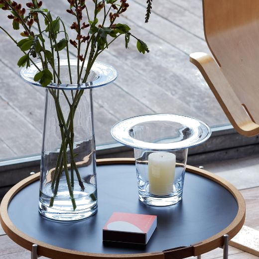 LSA's Victoria Clear Glass Lantern Vase 19 cm can be purchased as a set with the other sizes or on its own.