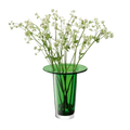 LSA's Victoria Fern Green Glass Vase Lantern 26 cm looks great on a table or shelf with a bunch of flowers.