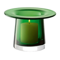LSA's Victoria Lantern Fern Green Glass Vase 13.5 cm is mouth blown with layers of green and clear glass.