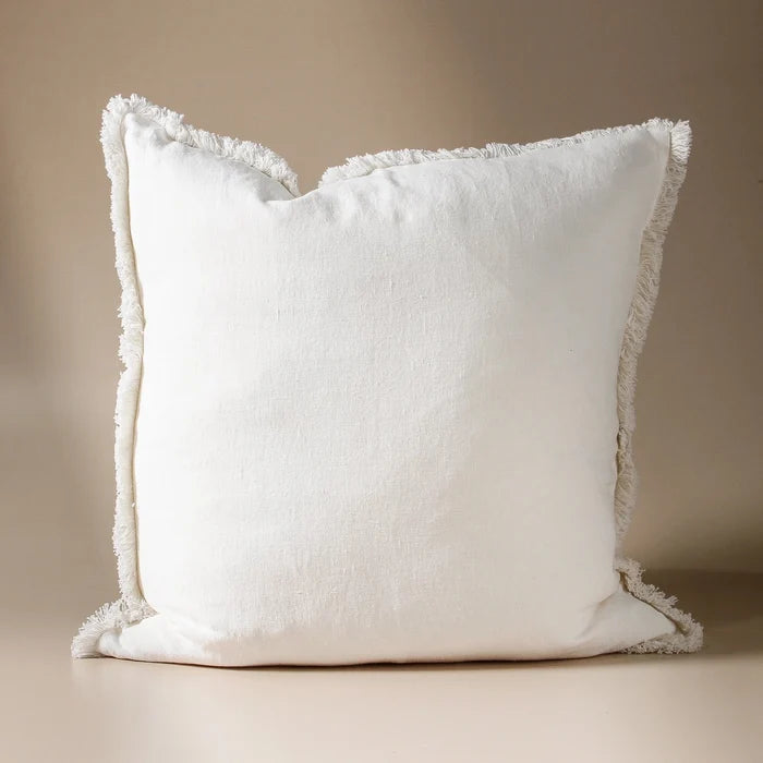 Luca Bohemian Cushion Linen with Fringe - Few and Far - Cushions