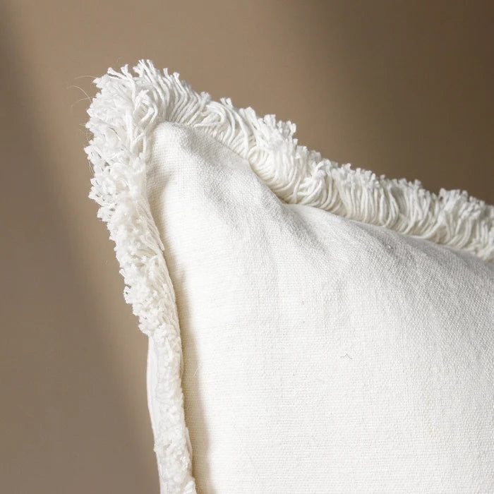 Luca Bohemian Cushion Linen with Fringe - Few and Far - Cushions