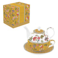 MAGIE D'ORIENT YELLOW TĒJAS KOMPL. TĒJKANNA 350ML, KRŪZE 350ML AR APAKŠTASI, PORCELĀNS, DĀVANU KASTĒ