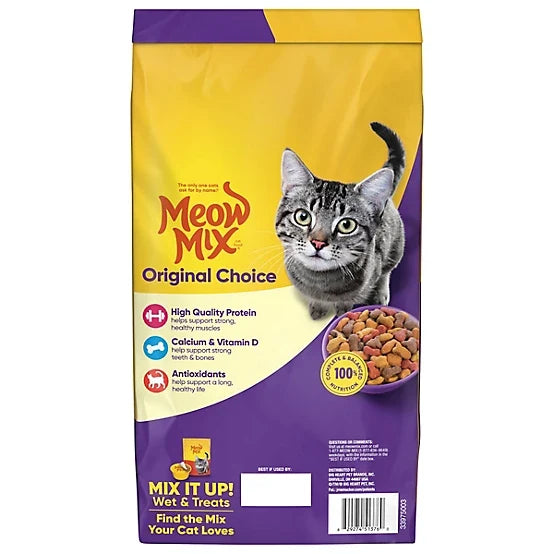 Meow Mix Original Choice Adult Ocean Fish, Chicken, Salmon and Turkey Recipe Dry Cat Food, 6.3lb