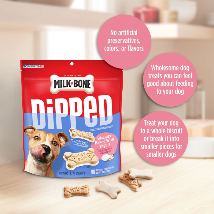Milk-Bone Dipped Dog Biscuits Baked With Vanilla Yogurt