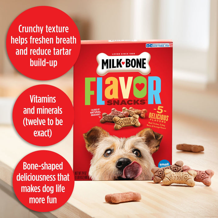 Milk-Bone Flavor Snacks Dog Biscuits, Small, Treats For Dogs Of All Sizes