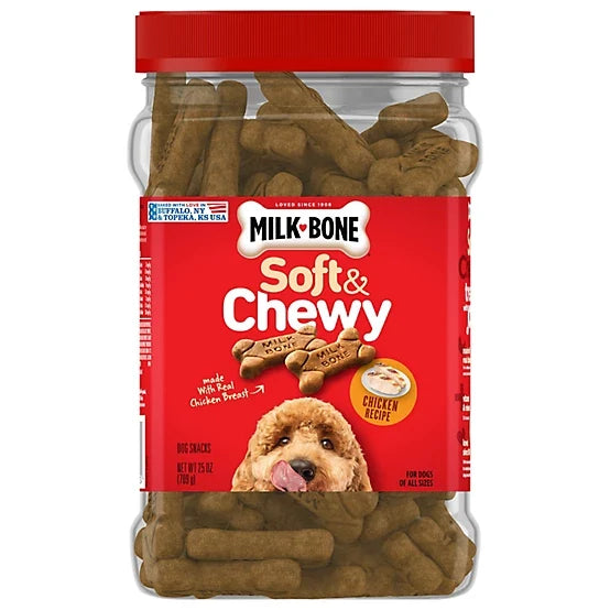 Milk-Bone Soft and Chewy Chicken Flavor Dog Treats, 25 oz.
