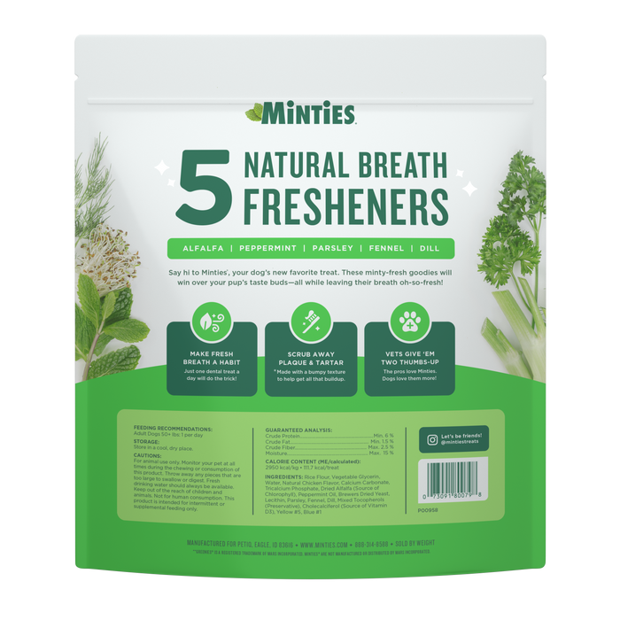 Minties Dog Dental Bone Treats Large 32oz