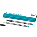 Montblanc turquoise blue pack of 2 medium rollerball refills.