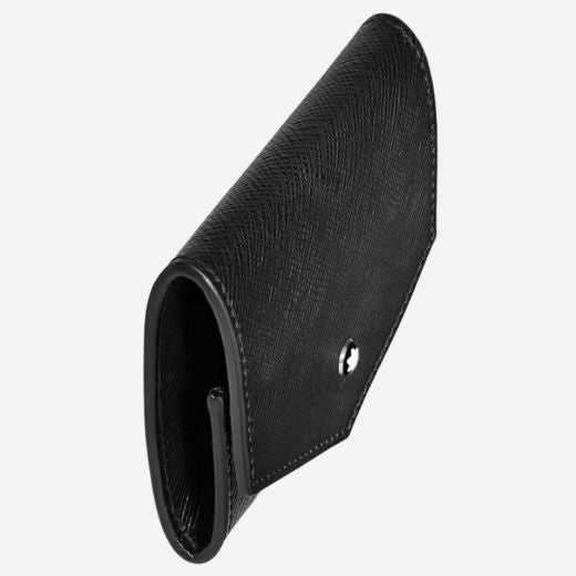 Side view of the Black Sartorial Leather Coin Case.