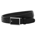 Full view of the Montblanc black saffiano leather belt.