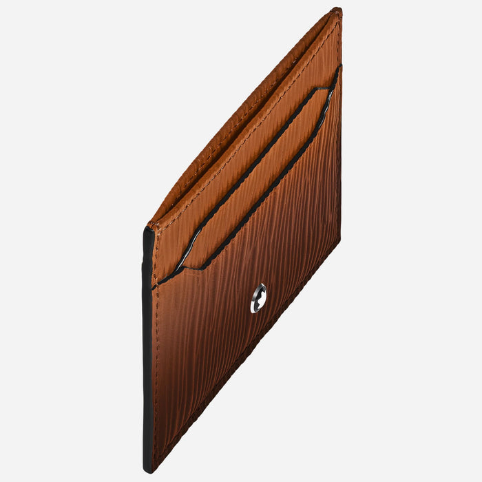 Side view of the Corteccia Sfumato Fauve Leather 5CC Card Holder.