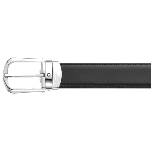 Montblanc's Curved Horseshoe Reversible Black/Brown Business Line Belt can be cut to size.