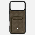 The Extreme 3.0 Khaki Leather 2CC Hardshell Case for iPhone 17 Pro Max by Montblanc.