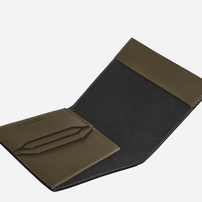 Inside the Extreme 3.0 Khaki Leather Passport Holder.