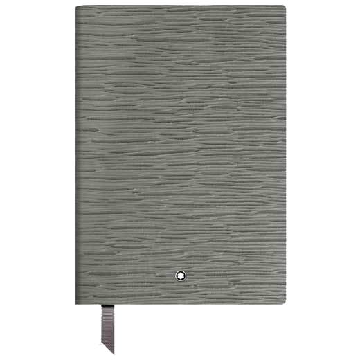 This Montblanc fine stationery notebook comes in a grey leather and features the branding on the front.