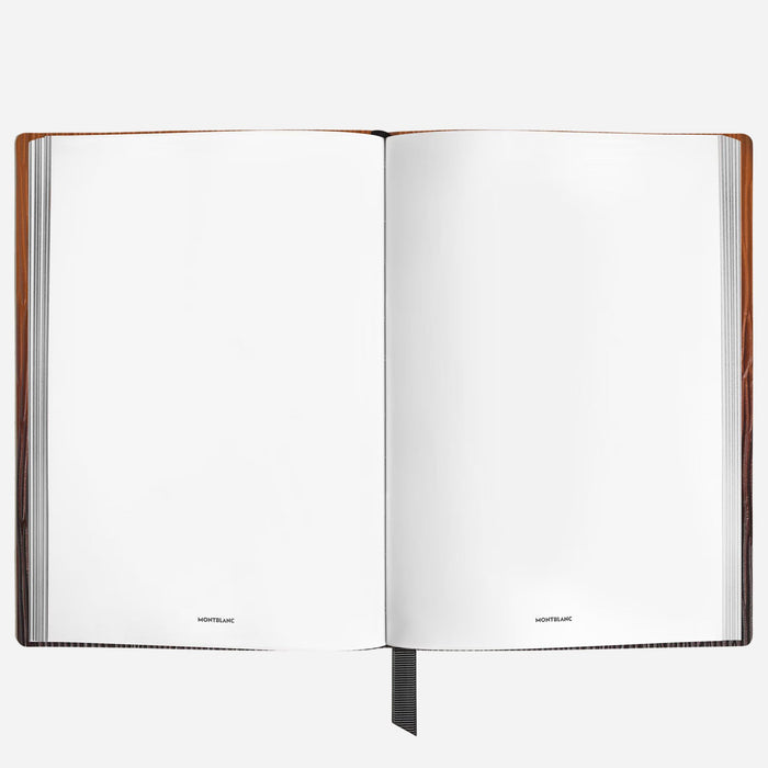 Inside the Fine Stationery Medium Fauve Sfumato Corteccia Leather Notebook with Blank Pages.