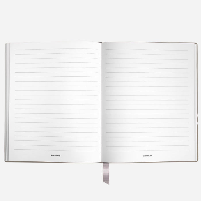 Inside the Fine Stationery Small Cloudy Beige Sartorial Leather Notebook with Lined Pages.