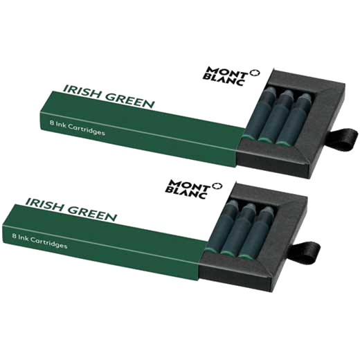 Montblanc ink cartrides in irish green.