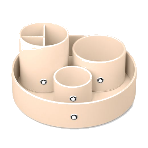 This Montblanc Ivory Lacquer Small Desk Tray has the snowcap emblem for embellishment with a palladium plated ring.