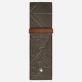 The Khaki 4810 Jacquard and Fauve Saffiano Leather Envelope 2-Pen Pouch by Montblanc.