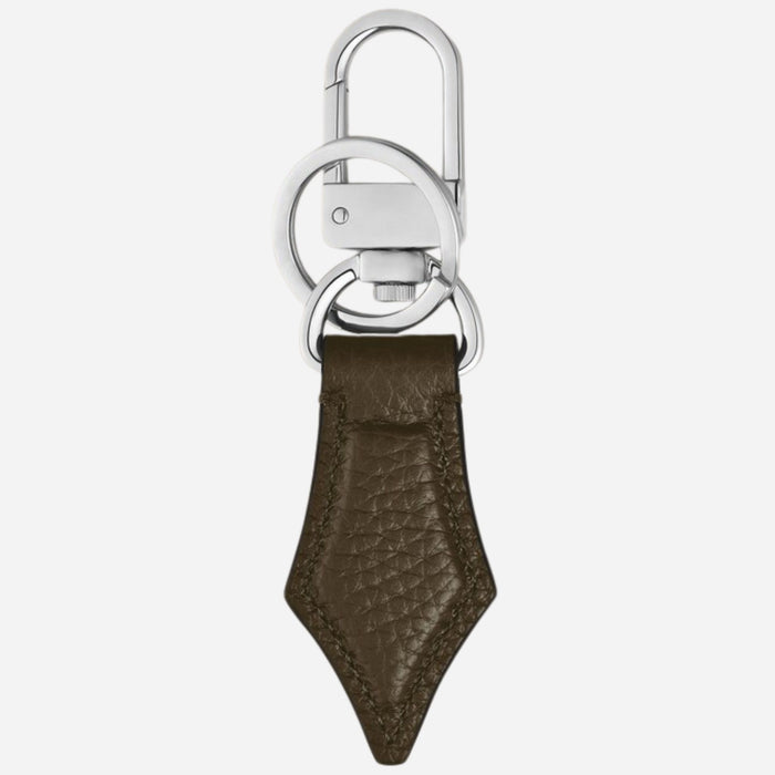 Back view of the Khaki Grained Leather Nib Key Holder.