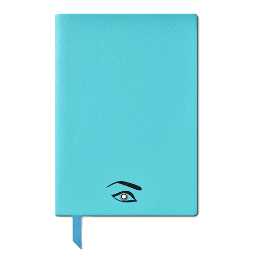 This Montblanc Maria Callas Muses #146 Lined Notebook, Blue is made with plain calfskin leather that allows you to add embossing to the cover.