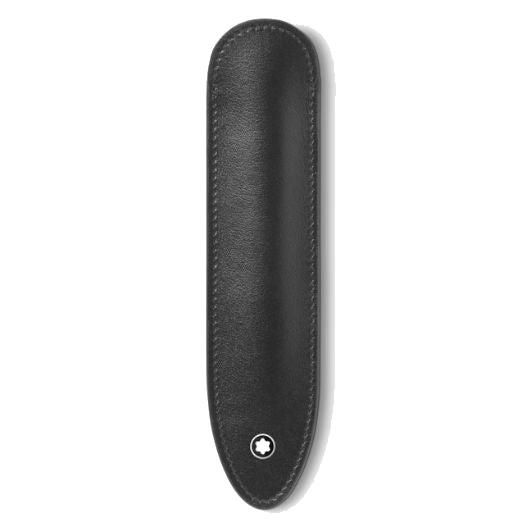 This Montblanc Meisterstück 1 Pen Sleeve in Black Leather is made out of calfskin leather that has been tanned in plain black.