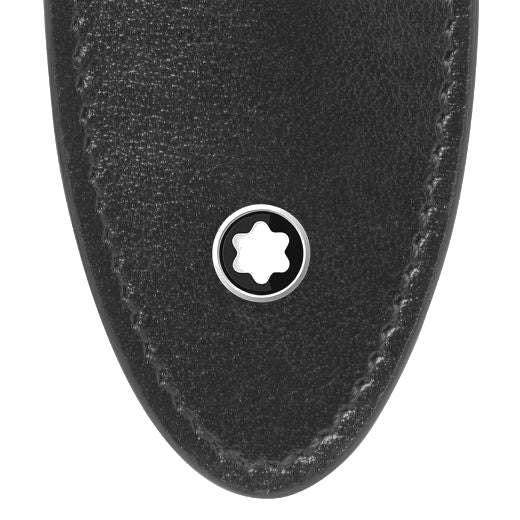 The Montblanc snowcap emblem has been placed on the front of this Meisterstück 1 Pen Sleeve in Black Leather.