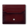 Montblanc's Meisterstück 6CC Sfumato Card Holder Burgundy with 6 card slots and a central top pocket.