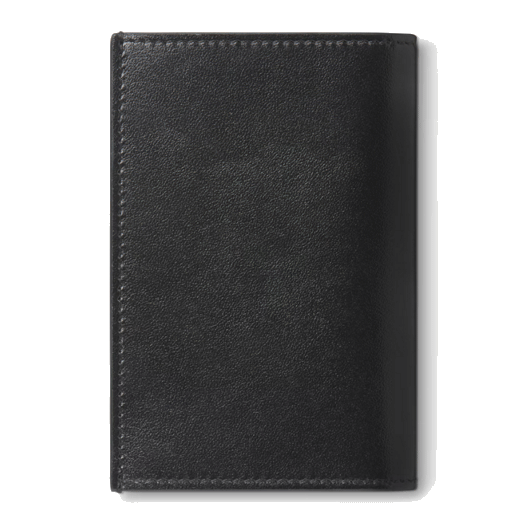 This Montblanc Meisterstück Black 2CC Card Holder has two card slots and a slip pocket inside the bifold compartment.