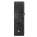 This Meisterstück Black Leather 2 Pen Pouch by Montblanc is made out of cowhide leather that has a smooth finish.