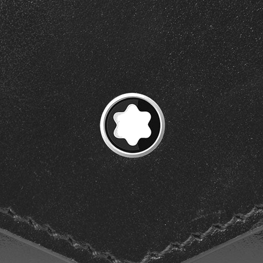 This Meisterstück Black Leather Coin Case by Montblanc opens up with a popper button to reveal the main compartment where you can keep coins safely.