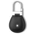Montblanc's Meisterstück Black Leather Key Fob with calfskin leather and polished stainless steel trims.