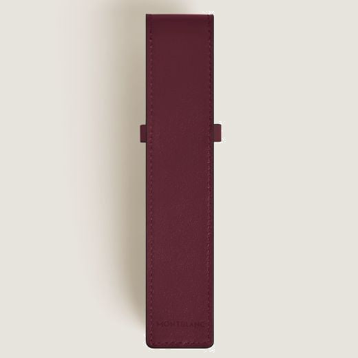 You'll find the Montblanc brand name in blind embossing on the back of this Meisterstück Cassis Leather Single Pen Pouch.