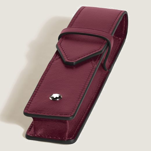 Montblanc's Meisterstück Cassis Leather Single Pen Pouch has a leather loop to fasten the flap closure.