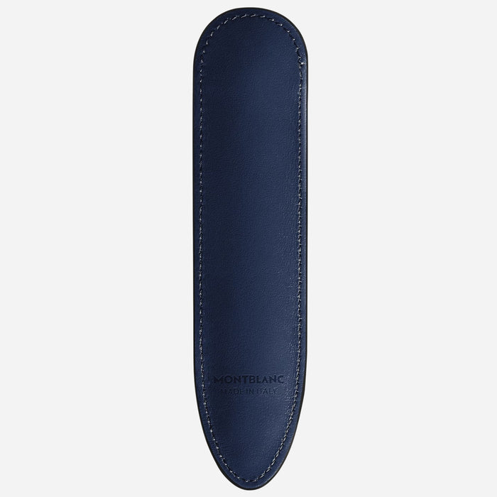 Back view of the Montblanc Meisterstück Ink Blue Leather 1-Pen Sleeve.